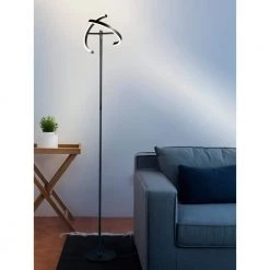Halo Split 72 in. Black LED Torchiere Floor Lamp by Brightech -Brightech Sales silver brightech floor lamps xr n8s4 ovi7 1f 1000