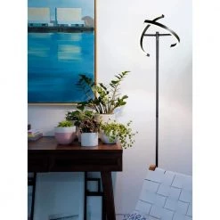 Halo Split 72 in. Black LED Torchiere Floor Lamp by Brightech -Brightech Sales silver brightech floor lamps xr n8s4 ovi7 4f 1000