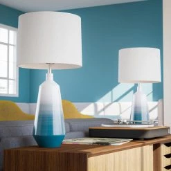 Horizon 27 in. Sky Blue Ombre Ceramic Indoor Table Lamp by Manor Brook -Brightech Sales sky blue ombre ceramic manor brook table lamps mb100236 fa 1000