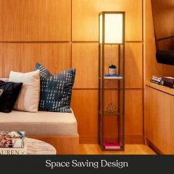 Maxwell 63 in. Walnut Brown LED Skinny Shelf Floor Lamp by Brightech 11 Maxwell 63 in. Walnut Brown LED Skinny Shelf Floor Lamp by Brightech -Brightech Sales walnut brown brightech floor lamps uv 1dmq uv6i 1f 1000