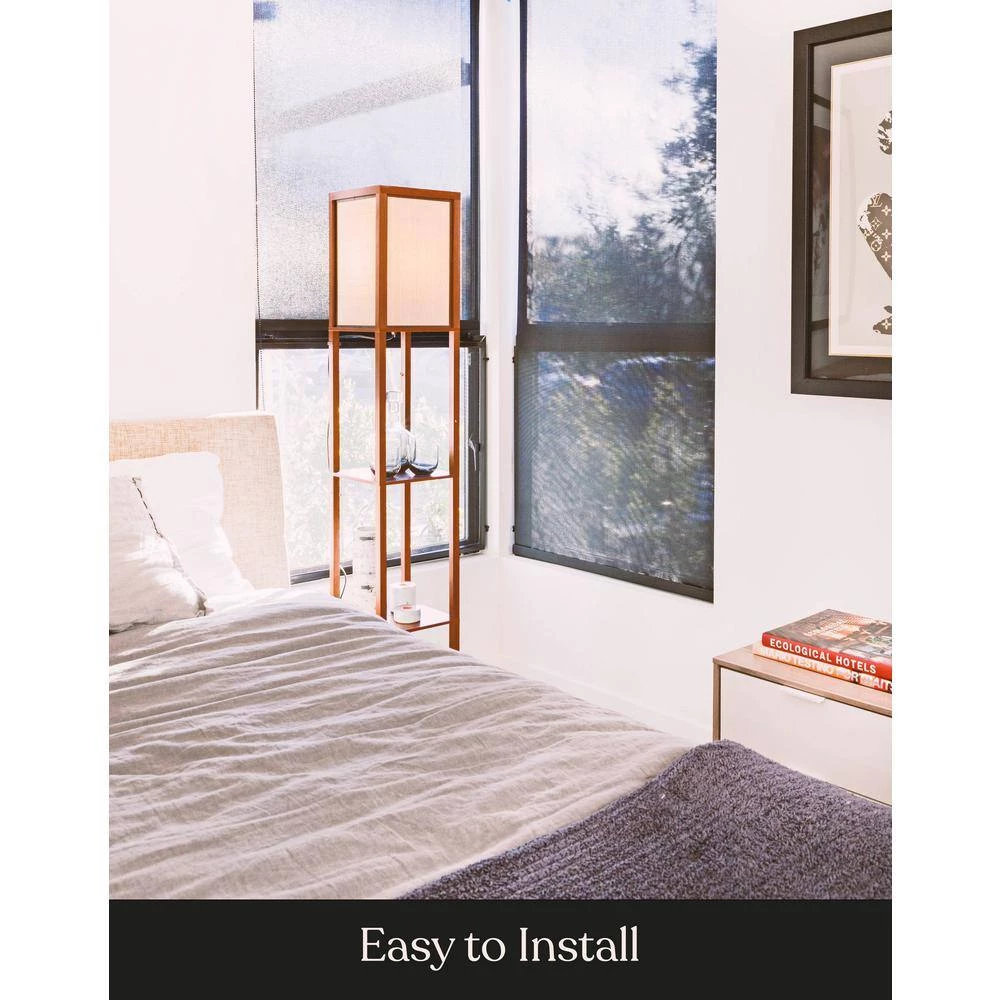 Maxwell 63 in. Walnut Brown LED Skinny Shelf Floor Lamp by Brightech 5 Maxwell 63 in. Walnut Brown LED Skinny Shelf Floor Lamp by Brightech - Image 3