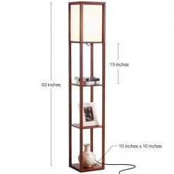 Maxwell 63 in. Walnut Brown LED Skinny Shelf Floor Lamp by Brightech 13 Maxwell 63 in. Walnut Brown LED Skinny Shelf Floor Lamp by Brightech -Brightech Sales walnut brown brightech floor lamps uv 1dmq uv6i fa 1000