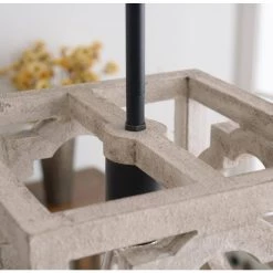 Montpellier 1-Light Weathered White and Black Square Mini Pendant by Manor Brook -Brightech Sales weathered white and black manor brook pendant lights mb100186 4f 1000