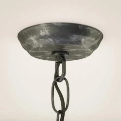 Cambridge 5-Light Weathered White Finish with Distressed Black Arms Pendant by Manor Brook -Brightech Sales weathered white finish with distressed black arms manor brook chandeliers mb100386 4f 1000