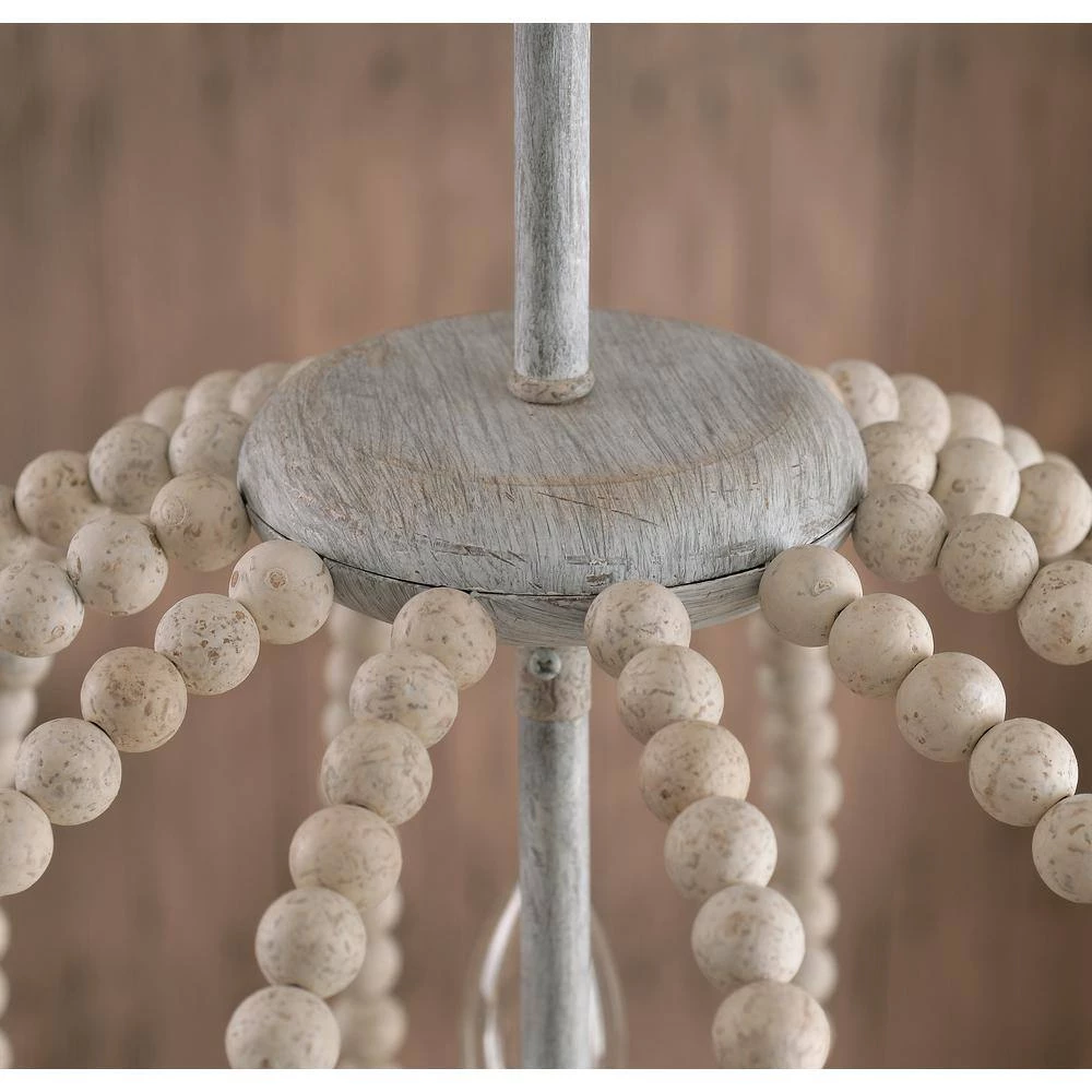 Stanley 3 Light Weathered White Chandelier by Manor Brook 7 Stanley 3 Light Weathered White Chandelier by Manor Brook - Image 6