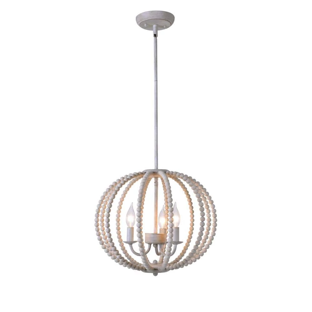 Stanley 3 Light Weathered White Chandelier by Manor Brook 2 Stanley 3 Light Weathered White Chandelier by Manor Brook
