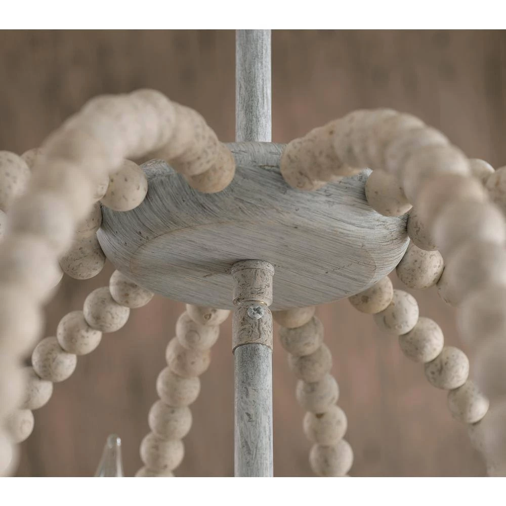 Stanley 3 Light Weathered White Chandelier by Manor Brook 4 Stanley 3 Light Weathered White Chandelier by Manor Brook - Image 3