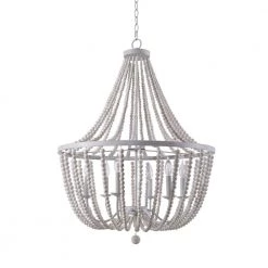 Sandi 6-Light Weathered White Chandelier by Manor Brook