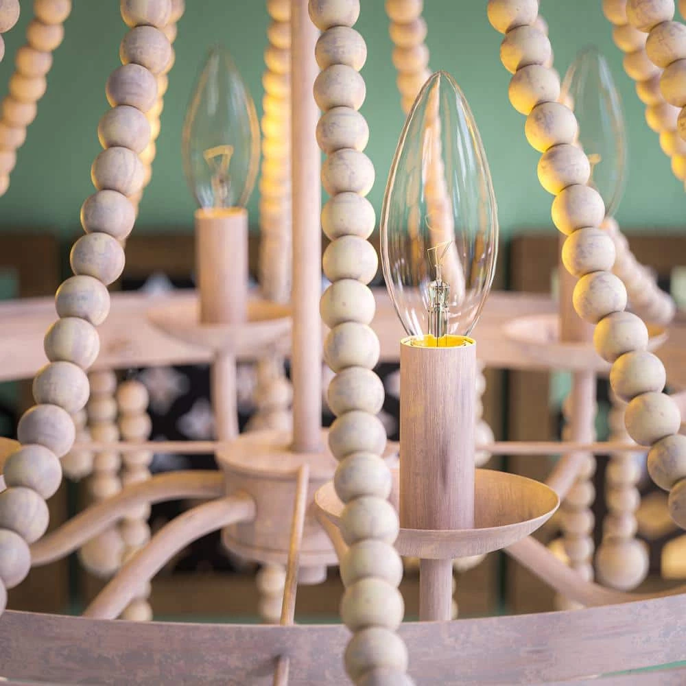 Bauer 6-Light Weathered White Chandelier by Manor Brook 7 Bauer 6-Light Weathered White Chandelier by Manor Brook - Image 5