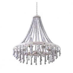 Bauer 6-Light Weathered White Chandelier by Manor Brook