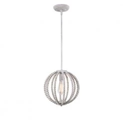 Shipley 1-Light Weathered White Mini Pendant by Manor Brook