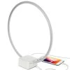 Circle 15 in. White Table Nightstand Lamp with Dimmer LED Bulb and USB Port by Brightech -Brightech Sales white brightech desk lamps cd cz06 d985 64 1000