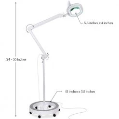 LightView Pro 55 in. White XL Magnifying LED Floor Lamp with 6 Wheel Rolling Base by Brightech 12 LightView Pro 55 in. White XL Magnifying LED Floor Lamp with 6 Wheel Rolling Base by Brightech -Brightech Sales white brightech floor lamps fl k518 njdi 44 1000