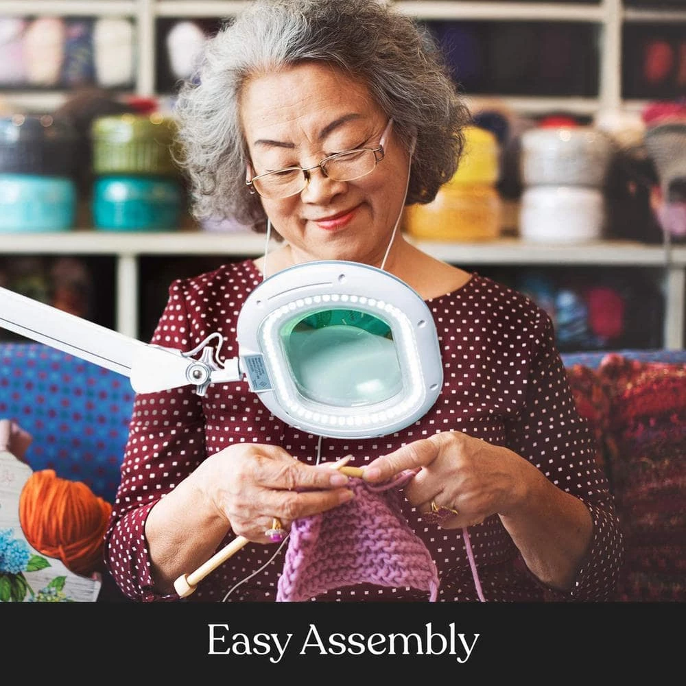 LightView Pro 55 in. White XL Magnifying LED Floor Lamp with 6 Wheel Rolling Base by Brightech 5 LightView Pro 55 in. White XL Magnifying LED Floor Lamp with 6 Wheel Rolling Base by Brightech - Image 3