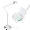 LightView Pro 55 in. White XL Magnifying LED Floor Lamp with 6 Wheel Rolling Base by Brightech -Brightech Sales white brightech floor lamps fl k518 njdi 64 1000