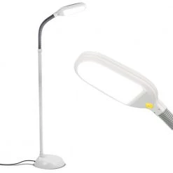 Lightspan 53 in. White Dimmable Standing LED Pole Light with Gooseneck by Brightech