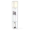 Maxwell Floor 63 in. White Narrow LED Standing Floor Lamp with Shelves by Brightech -Brightech Sales white brightech floor lamps fl mxl wht 64 1000