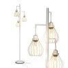 Teardrop 68 in. White Standing LED Floor Lamp with 3-Cage Heads by Brightech -Brightech Sales white brightech floor lamps fl trdrp wht 64 1000