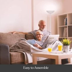 SkyLite 12 in. White Torchiere LED Floor Lamp with 3 Brightness Settings by Brightech -Brightech Sales white brightech floor lamps g9 d5xc e9j8 4f 1000