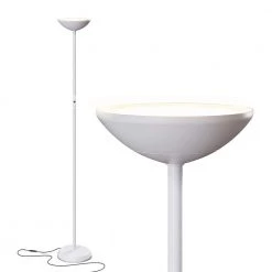 SkyLite 12 in. White Torchiere LED Floor Lamp with 3 Brightness Settings by Brightech