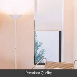 SkyLite 12 in. White Torchiere LED Floor Lamp with 3 Brightness Settings by Brightech -Brightech Sales white brightech floor lamps g9 d5xc e9j8 fa 1000