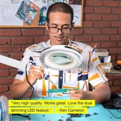 LightView Pro 45 in. White Magnifying 2 in 1 Floor and Desk LED Lamp by Brightech -Brightech Sales white brightech floor lamps je jvo9 tk1m 1f 1000