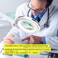 LightView Pro 45 in. White Magnifying 2 in 1 Floor and Desk LED Lamp by Brightech -Brightech Sales white brightech floor lamps je jvo9 tk1m 44 1000