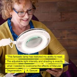 LightView Pro 45 in. White Magnifying 2 in 1 Floor and Desk LED Lamp by Brightech -Brightech Sales white brightech floor lamps je jvo9 tk1m fa 1000