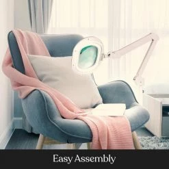 LightView Pro 24 in. to 51 in. White XL Magnifying 2 in 1 Floor and Desk LED Lamp by Brightech -Brightech Sales white brightech floor lamps kj nwqp wfsu fa 1000