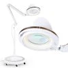 LightView Pro 55 in. White Magnifying LED Floor Lamp with 3 Diopter and 6 Wheel Rolling Base by Brightech -Brightech Sales white brightech floor lamps mr u1eg c9vz 64 1000