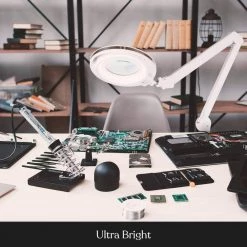 LightView Pro 55 in. White Magnifying LED Floor Lamp with 3 Diopter and 6 Wheel Rolling Base by Brightech -Brightech Sales white brightech floor lamps mr u1eg c9vz fa 1000