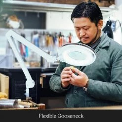 LightView Pro 55 in. White Magnifying LED Floor Lamp with 5 Diopter and 6 Wheel Rolling Base by Brightech 11 LightView Pro 55 in. White Magnifying LED Floor Lamp with 5 Diopter and 6 Wheel Rolling Base by Brightech -Brightech Sales white brightech floor lamps n5 5trz ouyx 1f 1000