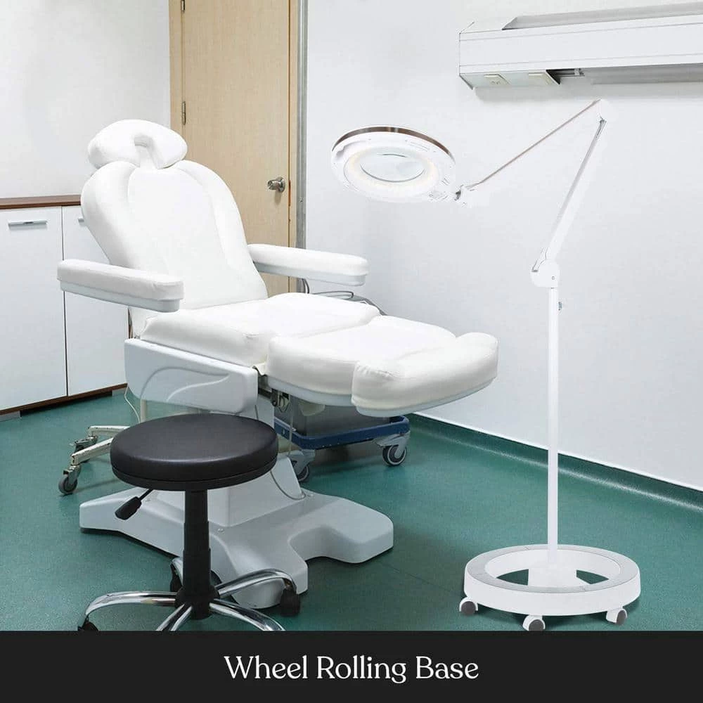 LightView Pro 55 in. White Magnifying LED Floor Lamp with 5 Diopter and 6 Wheel Rolling Base by Brightech 7 LightView Pro 55 in. White Magnifying LED Floor Lamp with 5 Diopter and 6 Wheel Rolling Base by Brightech - Image 5