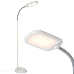 LitespanSlim 55 in. White LED Floor Lamp with Adjustable Gooseneck by Brightech