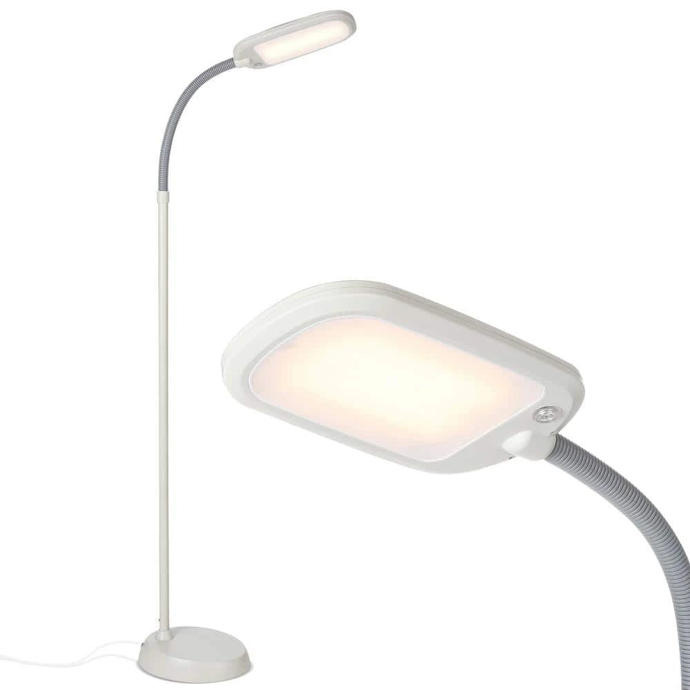 LitespanSlim 55 in. White LED Floor Lamp with Adjustable Gooseneck by Brightech 3 LitespanSlim 55 in. White LED Floor Lamp with Adjustable Gooseneck by Brightech