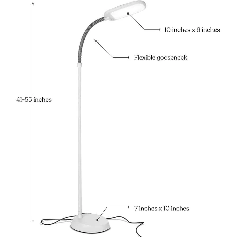 LitespanSlim 55 in. White LED Floor Lamp with Adjustable Gooseneck by Brightech 4 LitespanSlim 55 in. White LED Floor Lamp with Adjustable Gooseneck by Brightech - Image 2