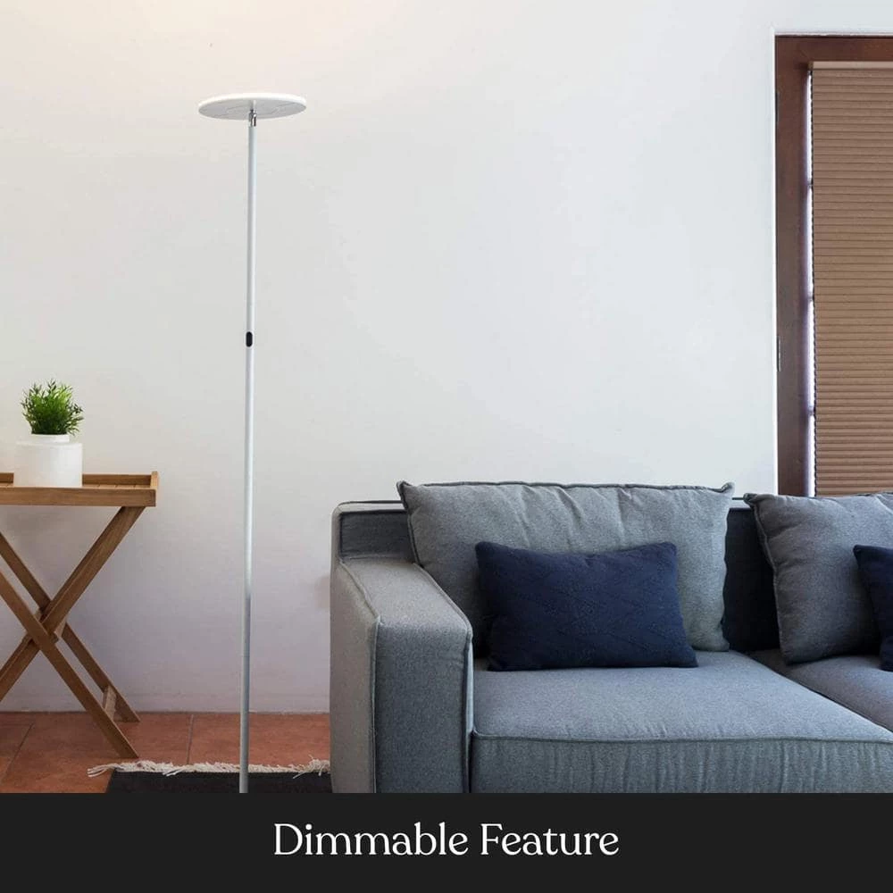 Sky Flux 67 in. White Torchiere LED Floor Lamp with 3-Light Options by Brightech 5 Sky Flux 67 in. White Torchiere LED Floor Lamp with 3-Light Options by Brightech - Image 3