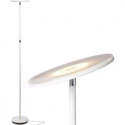 Sky Flux 67 in. White Torchiere LED Floor Lamp with 3-Light Options by Brightech