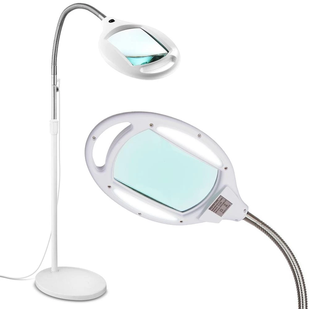 LightView Pro 44 in. White Magnifying LED Floor Lamp with 5 Diopter and Flexible Gooseneck by Brightech 3 LightView Pro 44 in. White Magnifying LED Floor Lamp with 5 Diopter and Flexible Gooseneck by Brightech