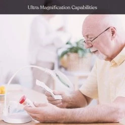 LightView 16 in. White 2-In-1 Proflex Magnifying LED Desk Lamp with Flexible Stand by Brightech -Brightech Sales white brightech lamp bases 16 x0f4 vjwo 4f 1000