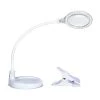LightView 16 in. White 2-In-1 Proflex Magnifying LED Desk Lamp with Flexible Stand by Brightech -Brightech Sales white brightech lamp bases 16 x0f4 vjwo 64 1000