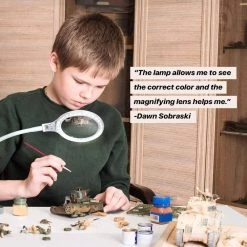 LightView 16 in. White 2-In-1 Proflex Magnifying LED Desk Lamp with Flexible Stand by Brightech -Brightech Sales white brightech lamp bases 16 x0f4 vjwo fa 1000