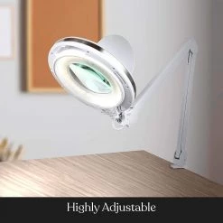 Lightview Pro 39 in. White LED Adjustable Clamp Dimmable Magnifier Desk Lamp by Brightech -Brightech Sales white brightech lamp bases bx 3ks2 f8v5 1f 1000