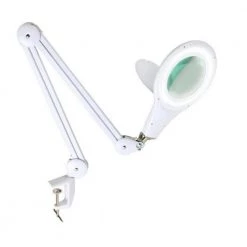 Lightview Pro 39 in. White LED Adjustable Clamp Dimmable Magnifier Desk Lamp by Brightech