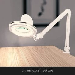 Lightview Pro 39 in. White LED Adjustable Clamp Dimmable Magnifier Desk Lamp by Brightech -Brightech Sales white brightech lamp bases bx 3ks2 f8v5 fa 1000
