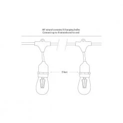 Ambience Pro Outdoor 48 ft. L White Plug-in LED 2-Watt S14 Edison Bulb Hanging String Light 2700K by Brightech -Brightech Sales white brightech string lights amb 2w wht 40 1000