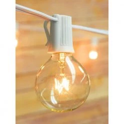 Ambience Pro White Outdoor 26 ft. Plug in Waterproof 1W LED G40 Edison Bulb String Light 3000k by Brightech 12 Ambience Pro White Outdoor 26 ft. Plug in Waterproof 1W LED G40 Edison Bulb String Light 3000k by Brightech -Brightech Sales white brightech string lights gf tnxy xcpd 1f 1000