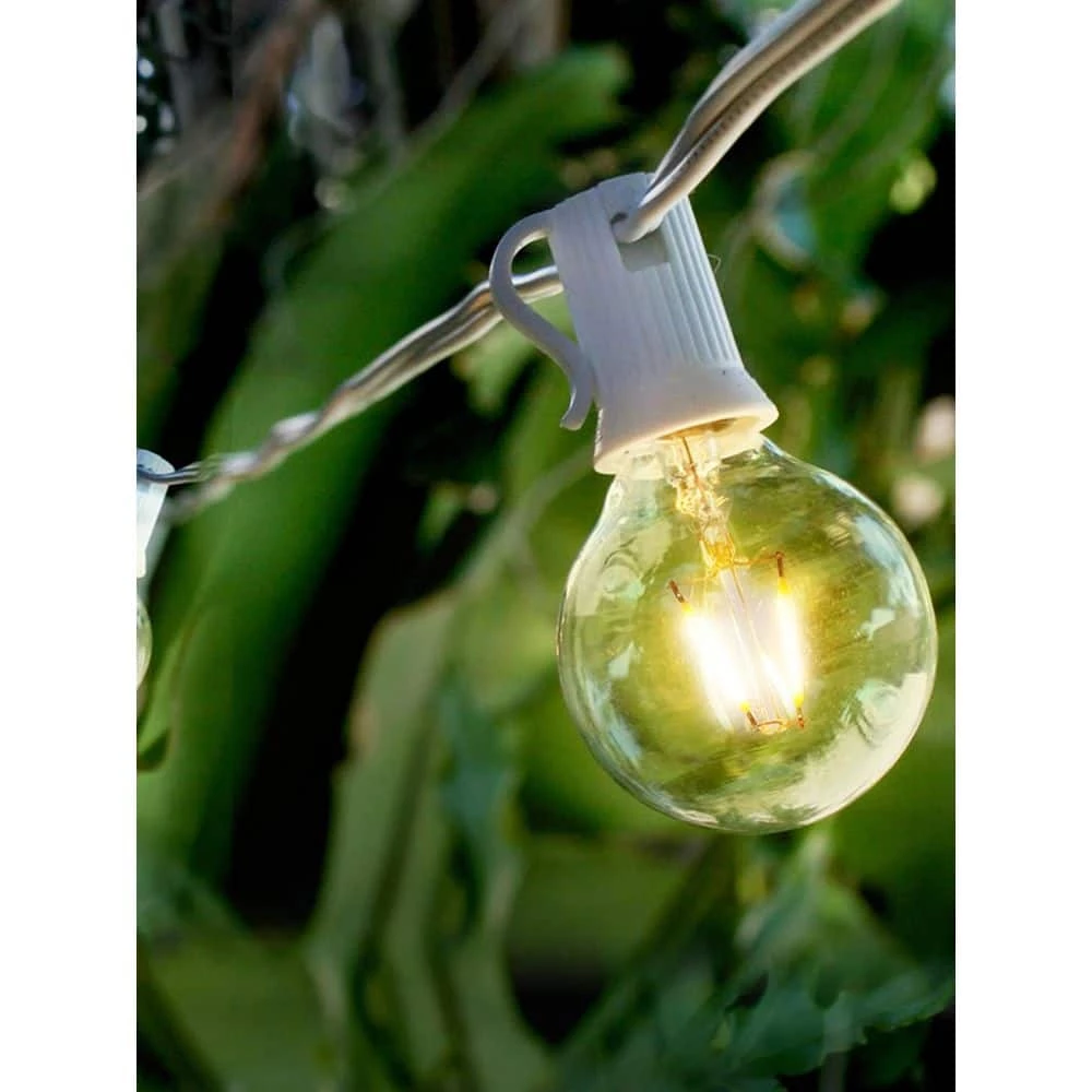 Ambience Pro White Outdoor 26 ft. Plug in Waterproof 1W LED G40 Edison Bulb String Light 3000k by Brightech 7 Ambience Pro White Outdoor 26 ft. Plug in Waterproof 1W LED G40 Edison Bulb String Light 3000k by Brightech - Image 5