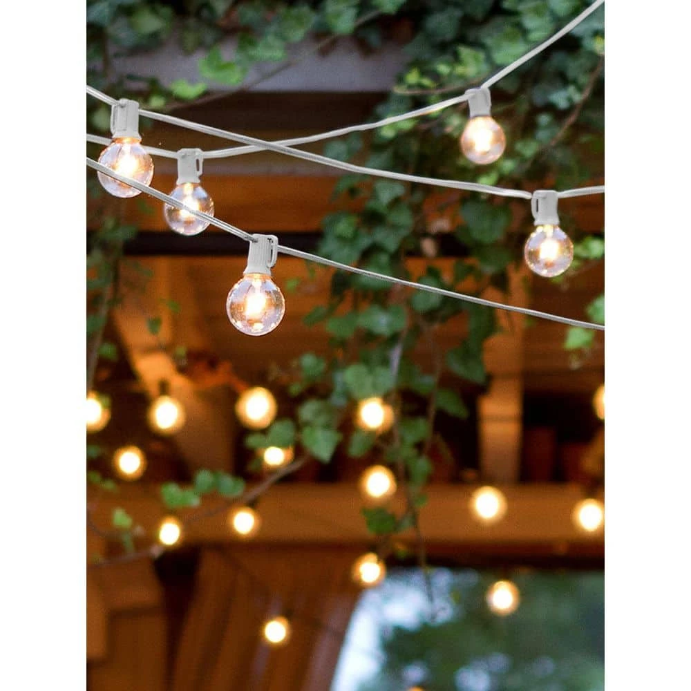Ambience Pro White Outdoor 26 ft. Plug in Waterproof 1W LED G40 Edison Bulb String Light 3000k by Brightech 4 Ambience Pro White Outdoor 26 ft. Plug in Waterproof 1W LED G40 Edison Bulb String Light 3000k by Brightech - Image 2