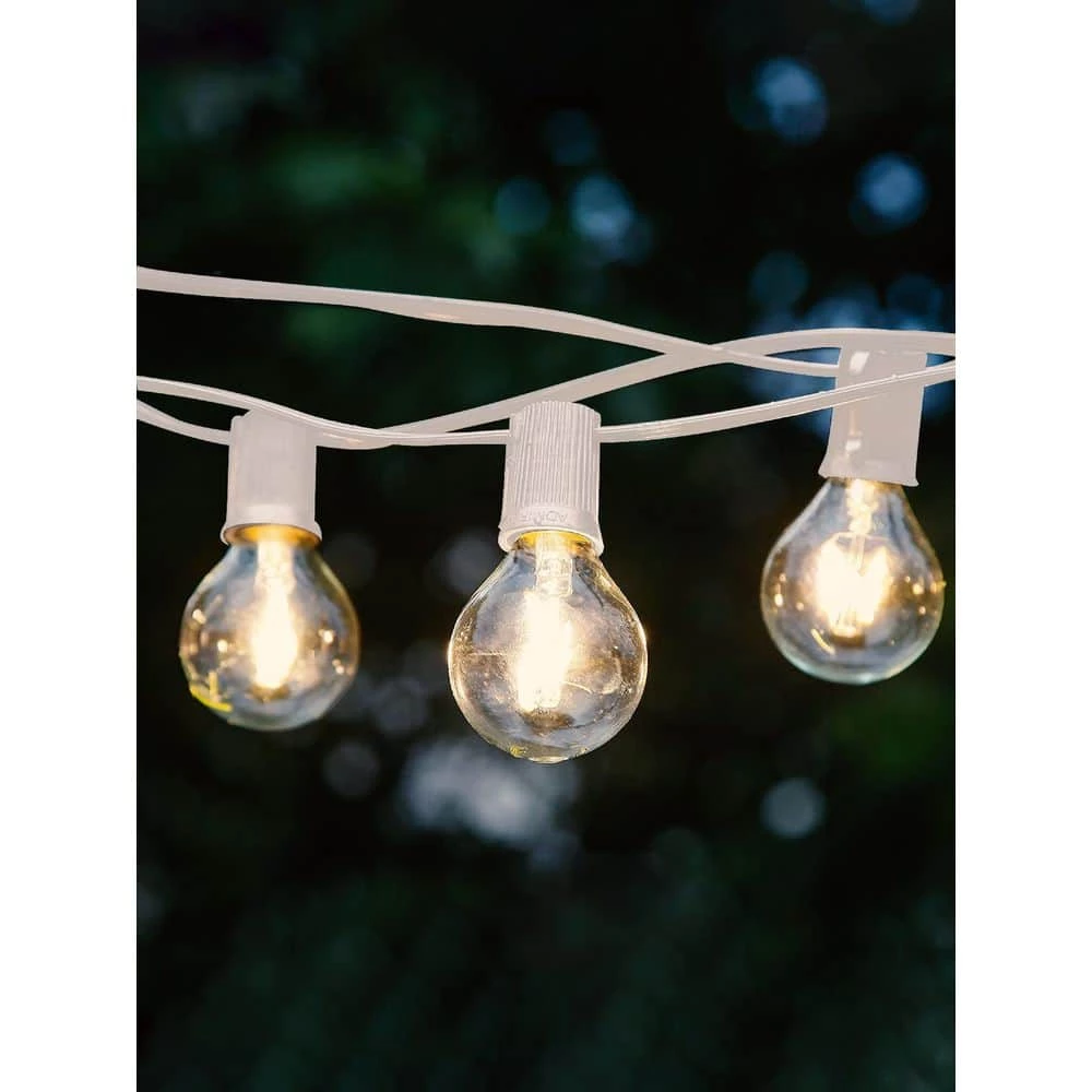 Ambience Pro White Outdoor 26 ft. Plug in Waterproof 1W LED G40 Edison Bulb String Light 3000k by Brightech 8 Ambience Pro White Outdoor 26 ft. Plug in Waterproof 1W LED G40 Edison Bulb String Light 3000k by Brightech - Image 6